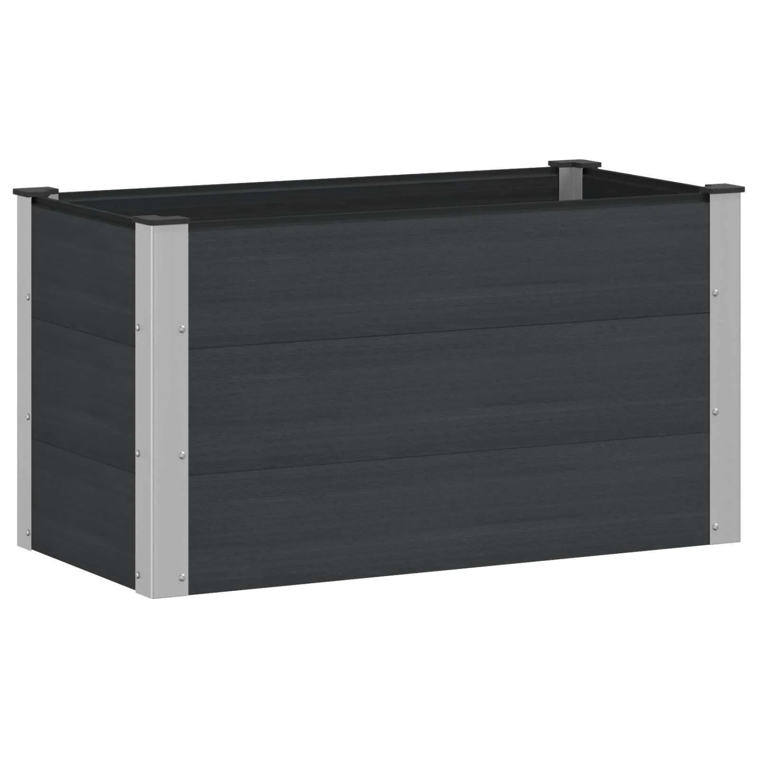 vidaXL Hochbeet Schwarz 100 x 50 x 54 cm WPC und Aluminium 42038976