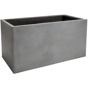 Grauer Vivanno Pflanzkübel Maxi in Betonoptik, 80x40x40 cm, ideal für Garten und Terrasse.