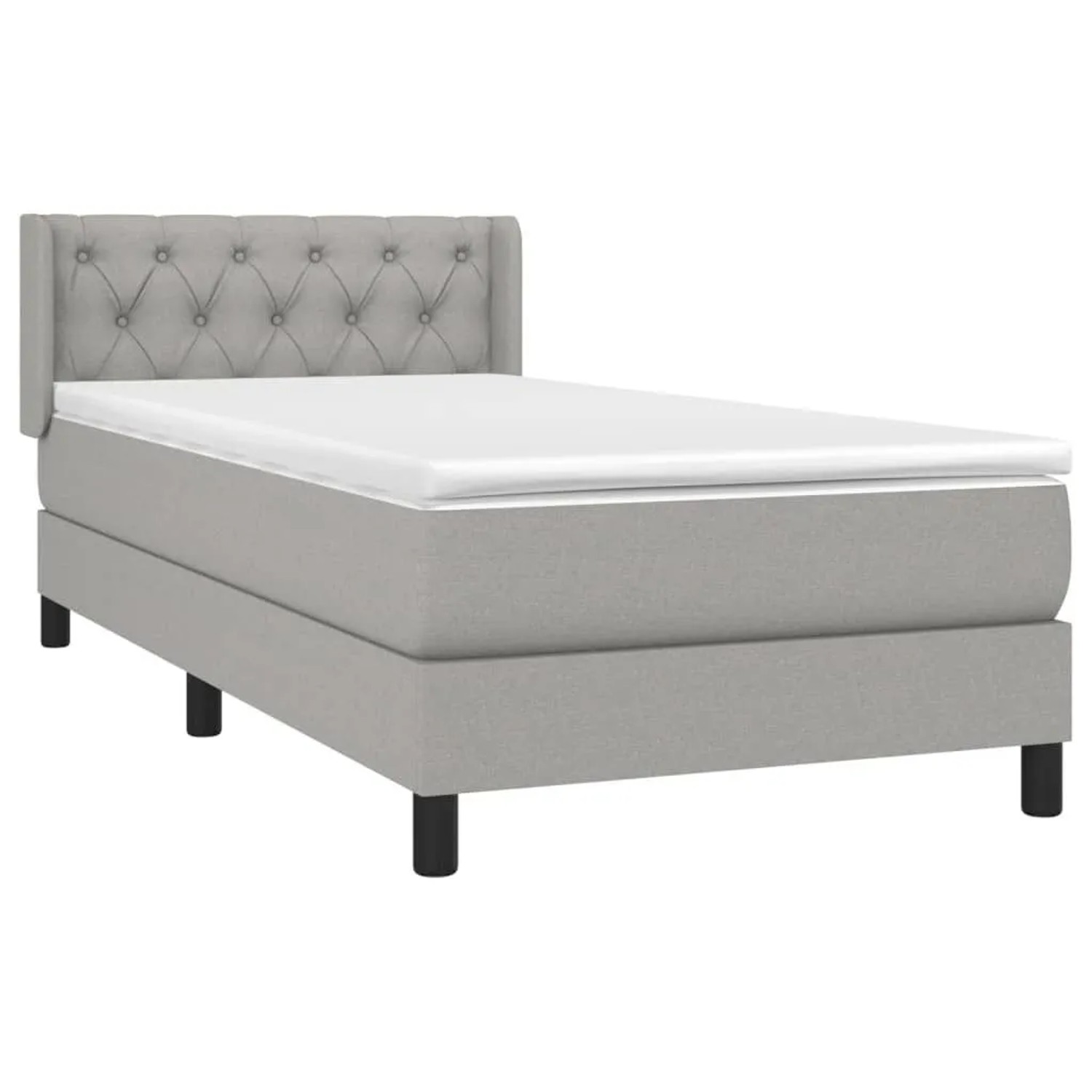 vidaXL Boxspringbett mit Matratze Hellgrau 80x200 cm Stoff 3129905 günstig online kaufen