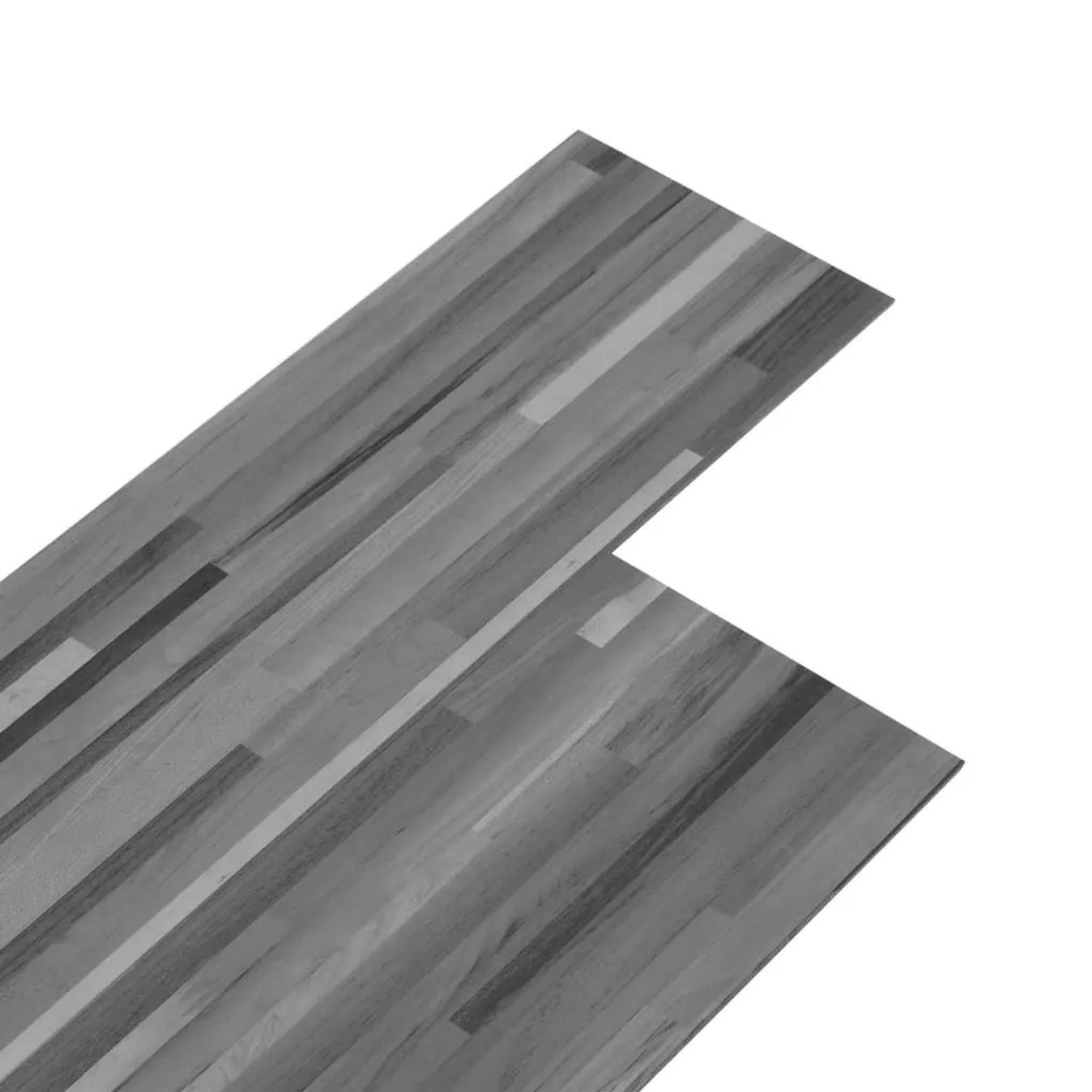 DELUKE Vinylboden PVC-Dielen Selbstklebend Wasserfest 2mm Stärke Rutschfest Laminat Vinyl Bodenbelag Laminatboden Gestreiftes Grau 2,51 M²