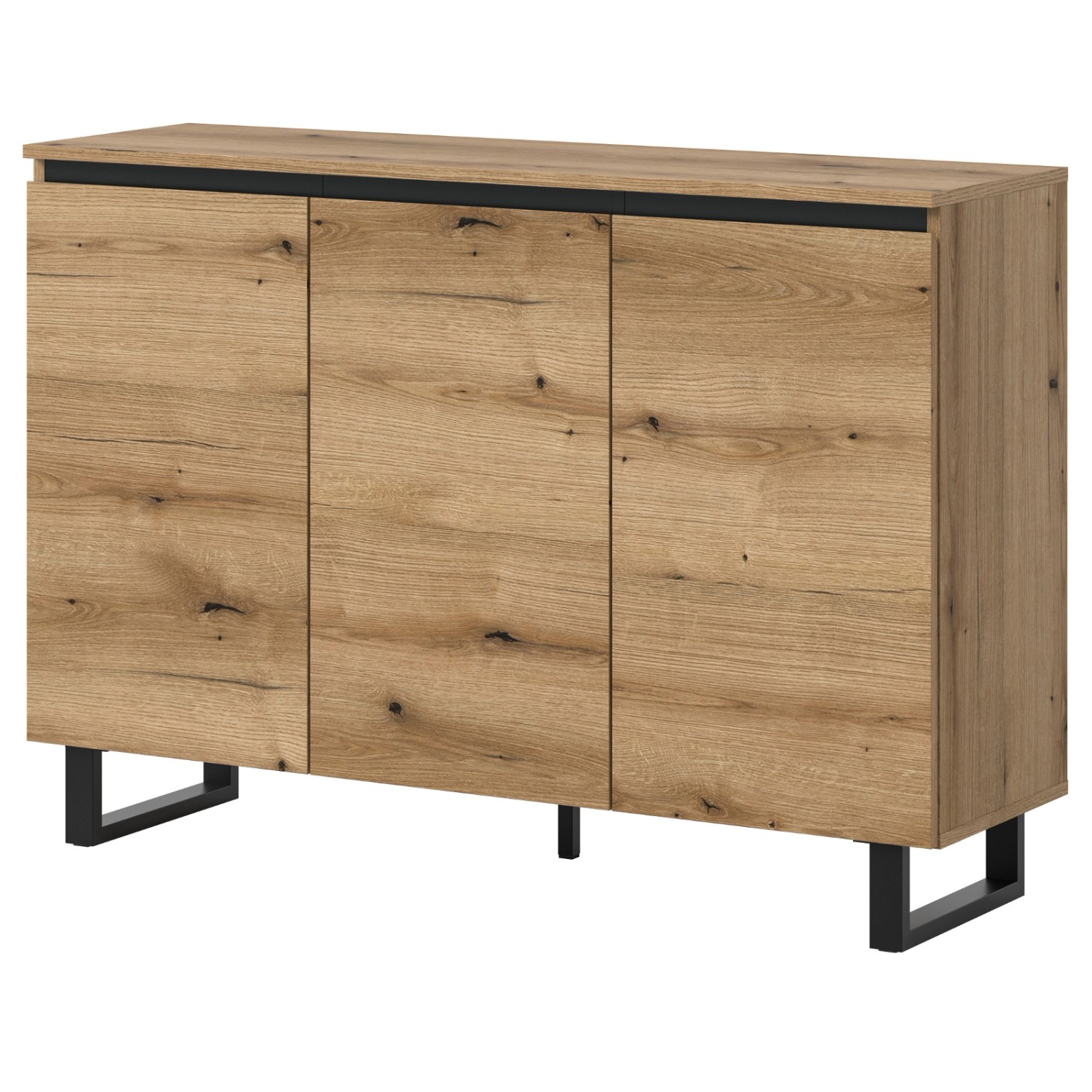 Inn.Furn Sideboard in Eiche und Schwarz 120 cm Gelia günstig online kaufen