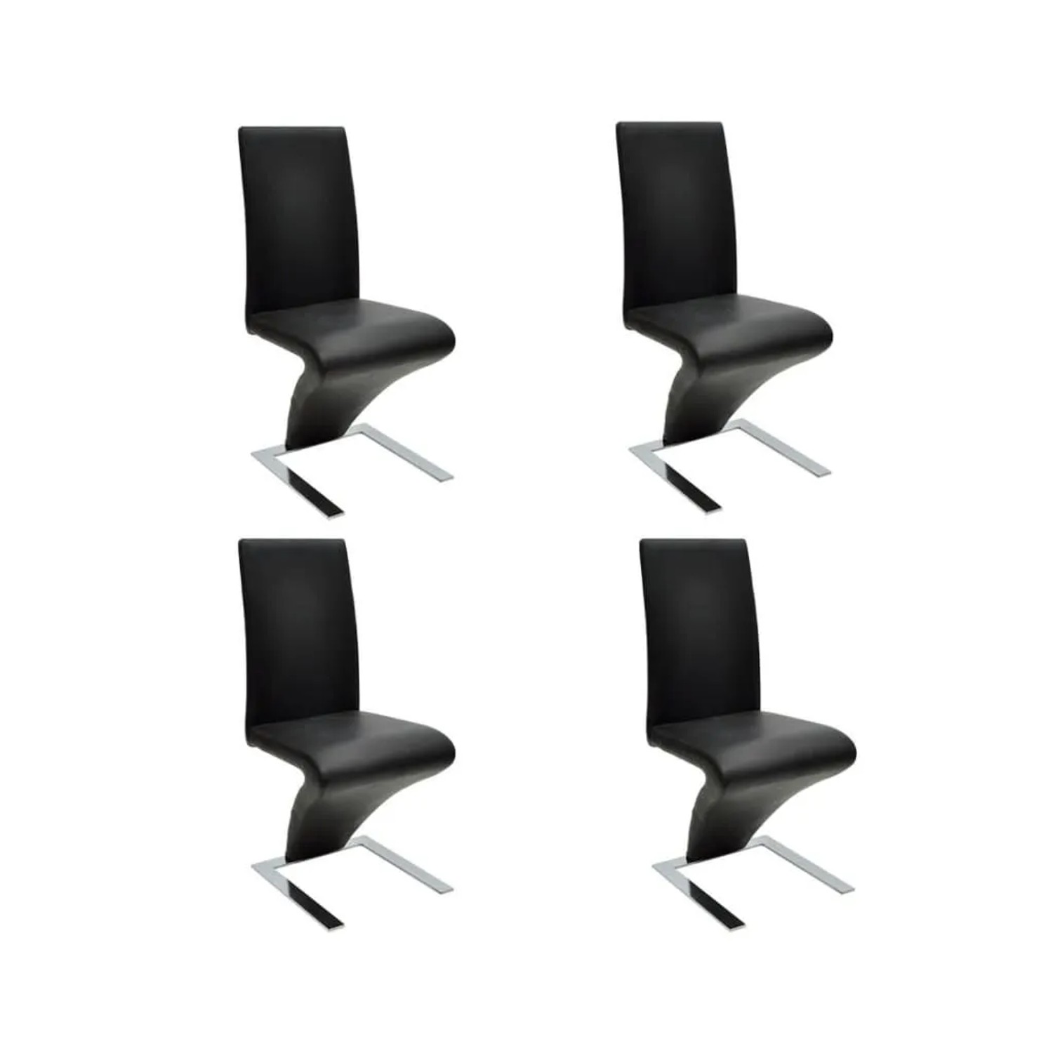 vidaXL Esszimmerstühle 4 Stk Schwarz Kunstleder 160563