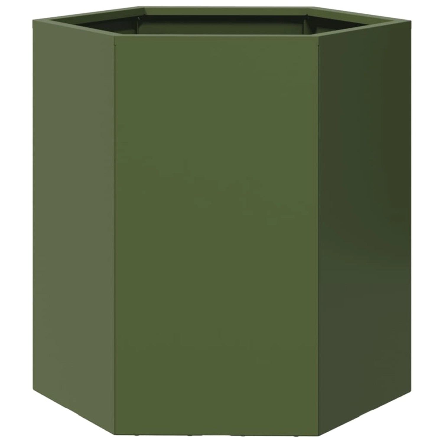 vidaXL Pflanzkübel Olivgrün Sechseckig 46x40x45 Stahl 851114 günstig online kaufen