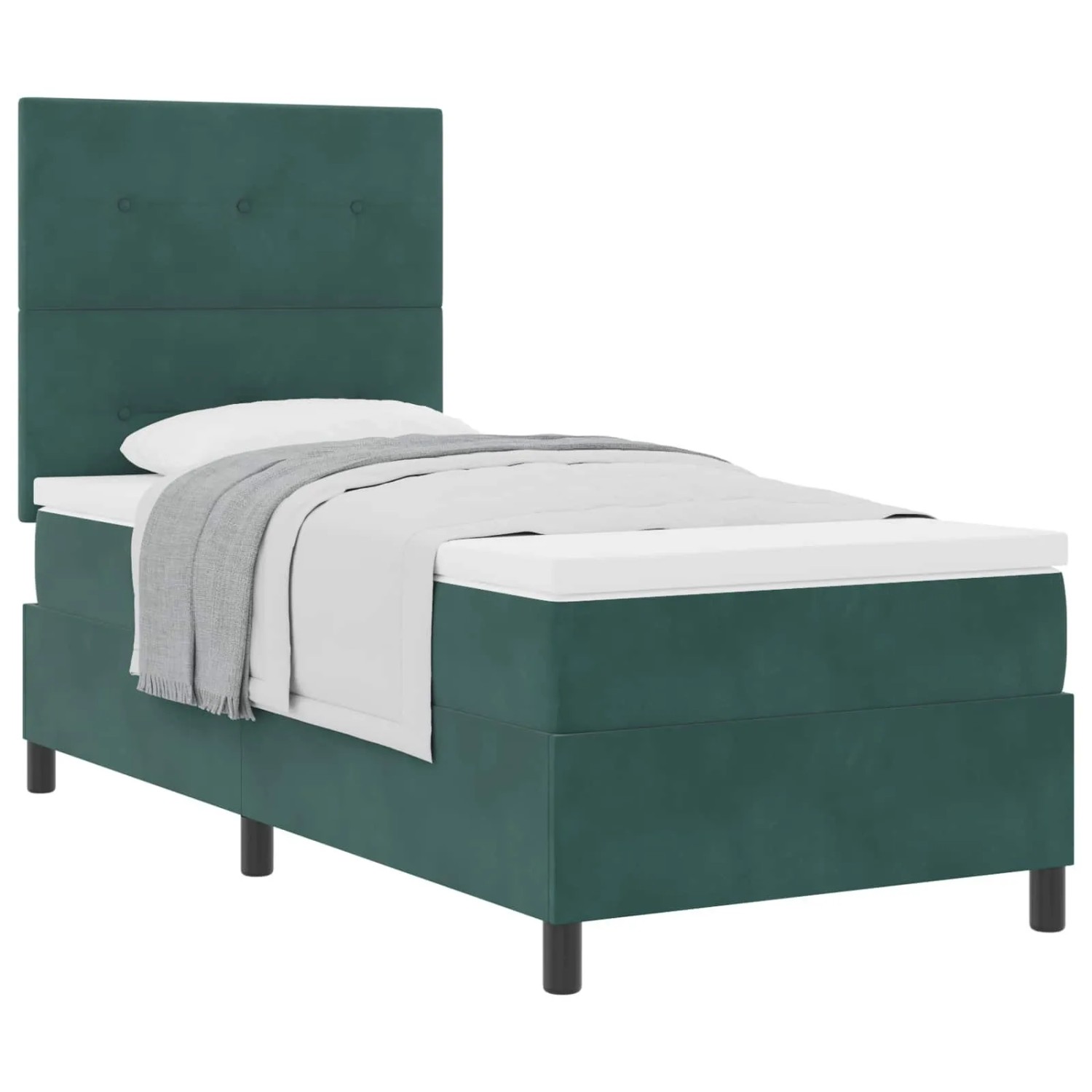 vidaXL Boxspringbett mit Matratze Dunkelgrün 100 x 200 cm Stoff 3339815