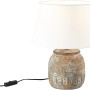 Brilliant Tischlampe Amadora, weiß-braun, mit Keramikfuß und Textilschirm. Leselampe für Wohnzimmer und Schlafzimmer.