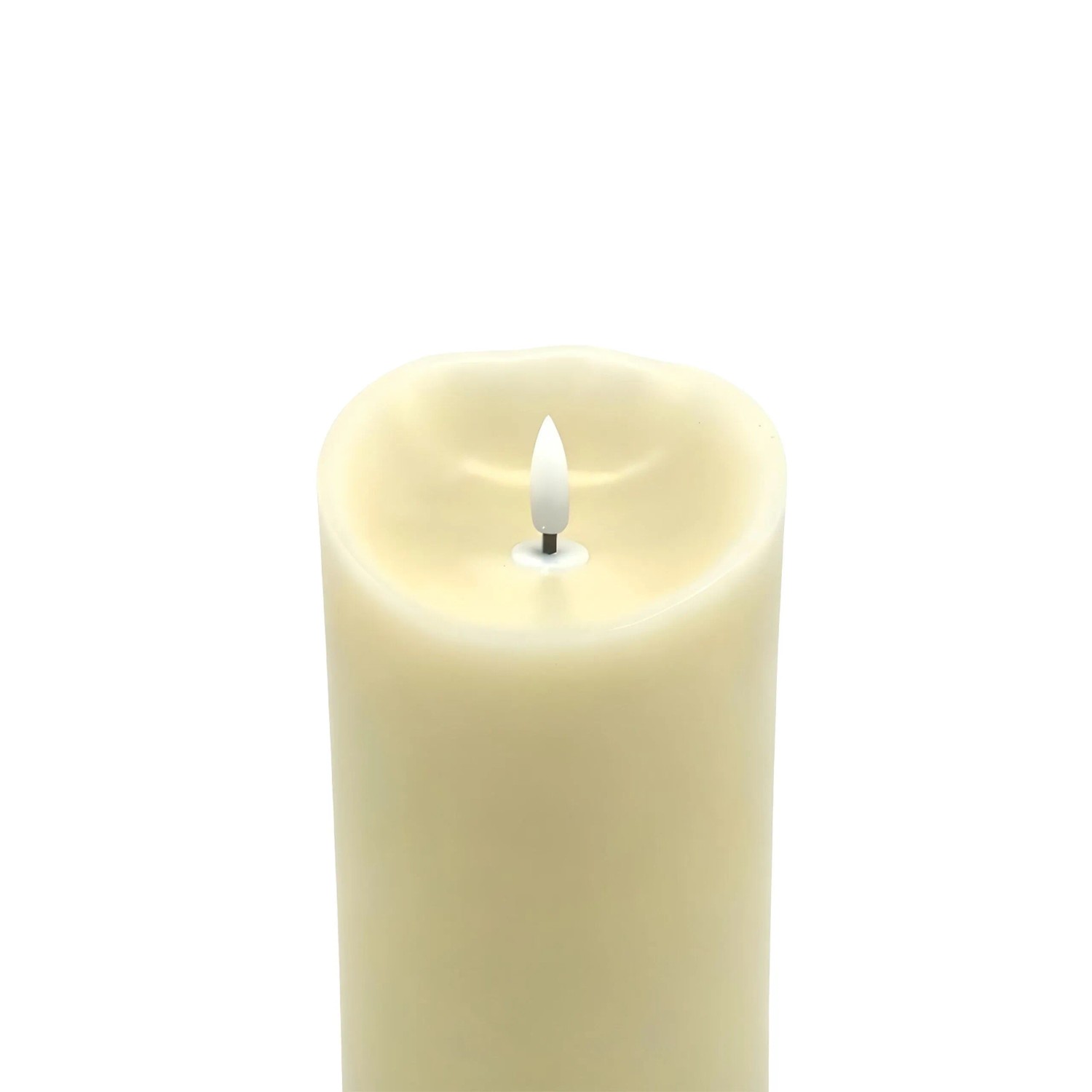 Relaxdays Kerze Echtwachs Champagner LED Flammenlos Flackernd 30 cm x ø 10 cm_5