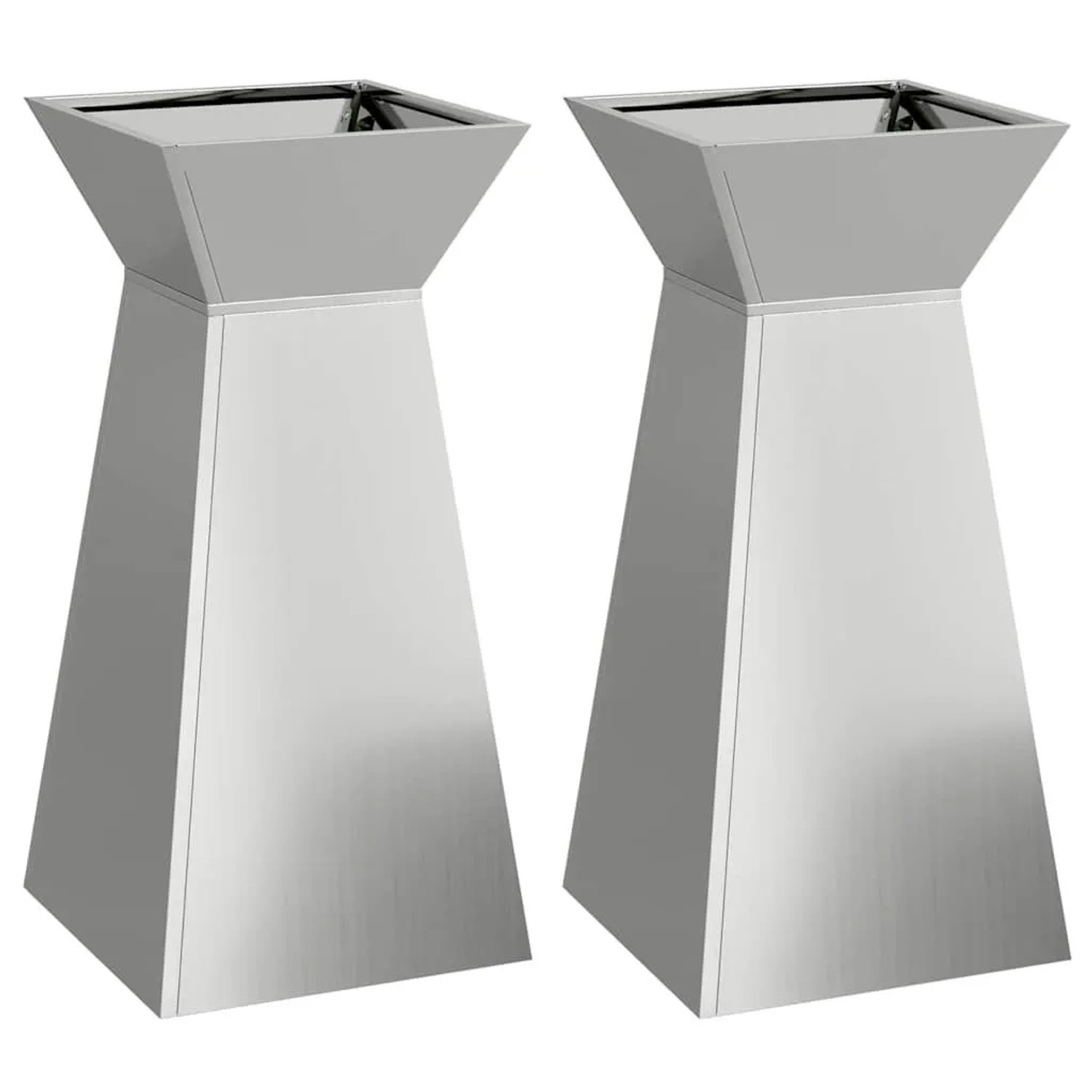 vidaXL Säulen Pflanzer 2 Stk Silber 35 x 35 x 73 cm 873849