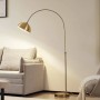 Moderne Lindby Bogenleuchte Lennart in Bronze, Metall, 1-flammig, für Wohnzimmer