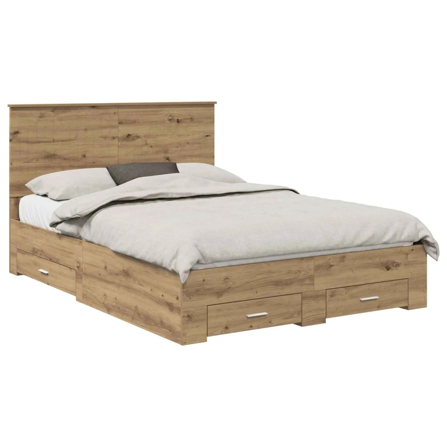 vidaXL Bettrahmen Artisan-Eiche 135 x 190 cm Holzwerkstoff 3411322