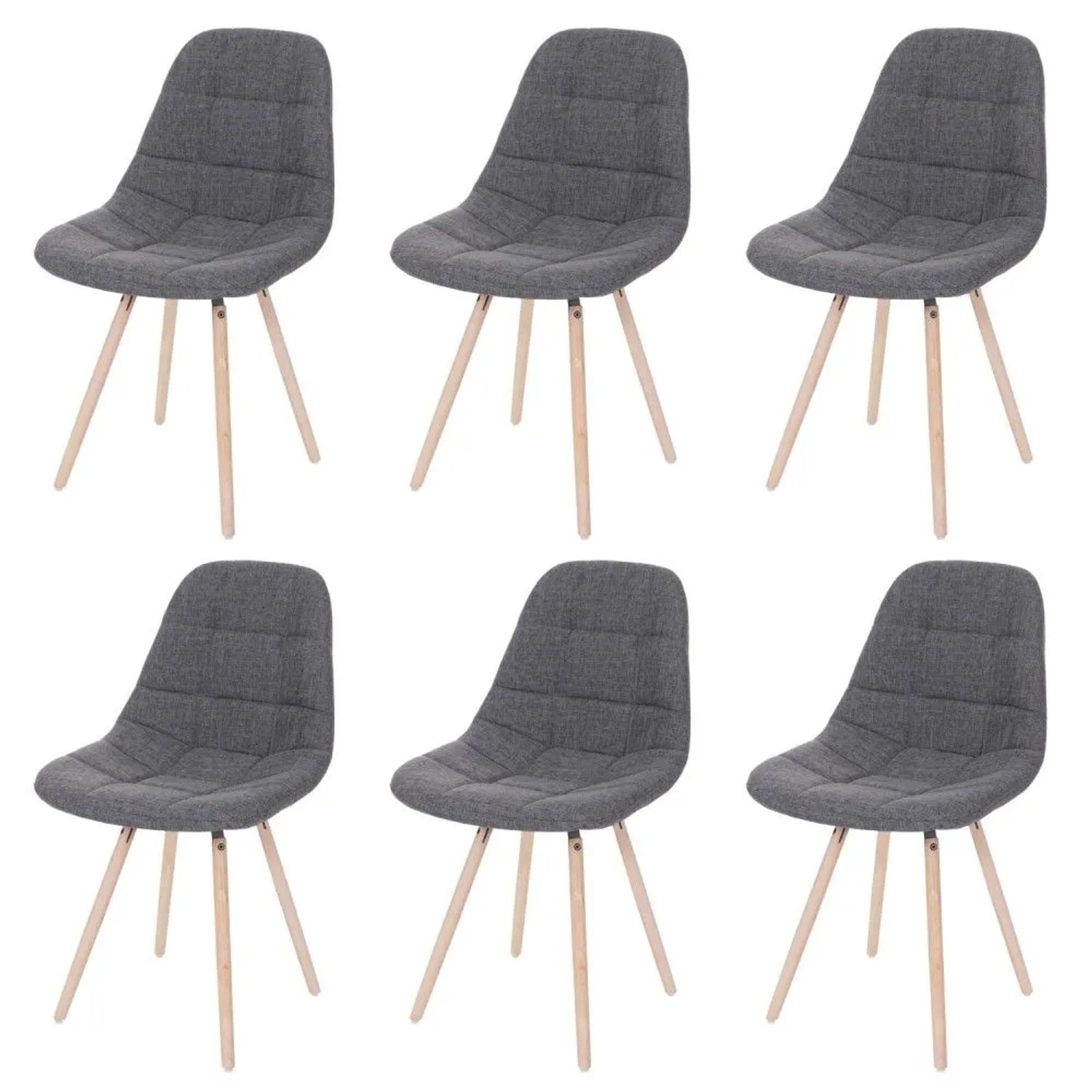 MCW Esszimmerstuhl A60 I 6er-Set Stoff/Textil Grau