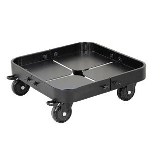 Schwarzer, verstellbarer Wagner Pflanzenroller Sun City mit 4 Rollen für den Innen- und Außenbereich.