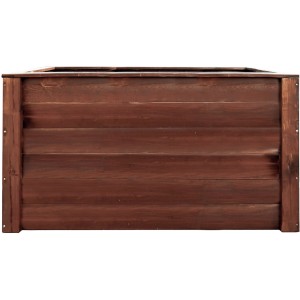 Braunes Holz-Hochbeet, 150x76x79 cm, ideal für Garten und Terrasse.