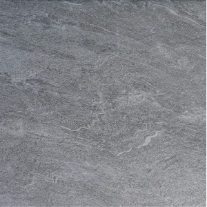 Terrassenplatte Feinsteinzeug Arizona Grau, 60x60 cm, matte Oberfläche.