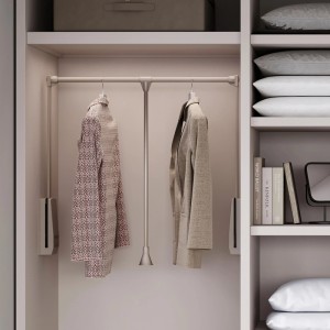 Emuca Kleiderlift für Garderoben Hang 450 - 600 Schwarz Stahl und Kunststoff
