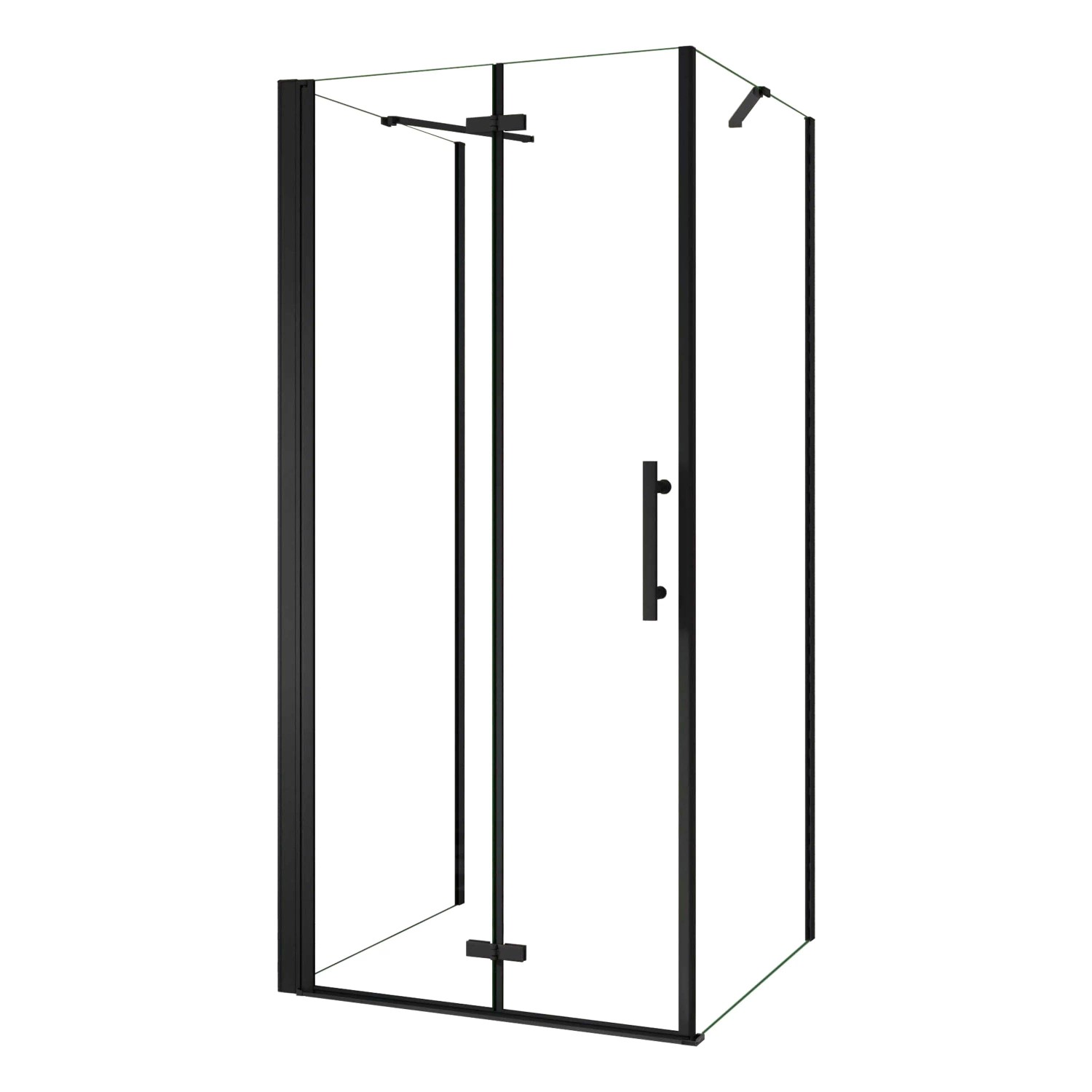 AICA U-Duschkabine Schwarz Falttür 110x195cm Duschkabine Duschtür Drehtür m günstig online kaufen