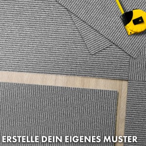 Graue Floordirekt Teppichfliesen Bern, 50x50 cm, selbstliegend und schalldämmend.