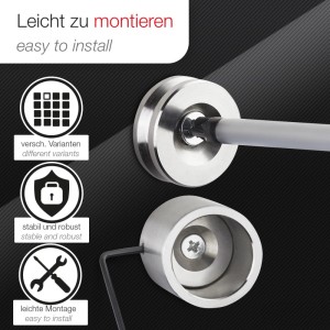 SOTECH 1 Paar Kleiderstangen Schrankstangenlager Tube 25 Edelstahl Rund