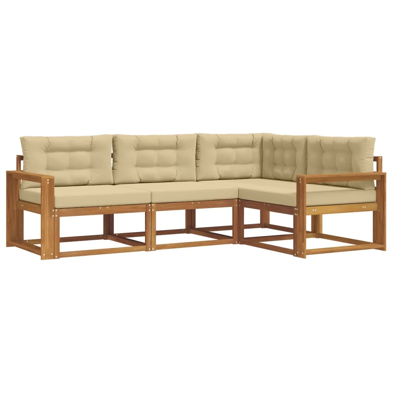 vidaXL Outdoor-Sofagarnitur mit Kissen 4-Tlg Natur und Beige 3367516