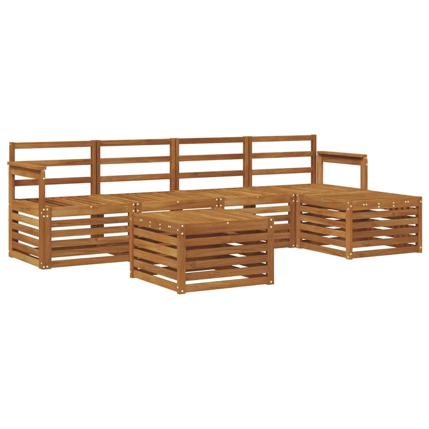 vidaXL Sofagarnituren 6 Tlg Natur Massivholz Akazie 3374674