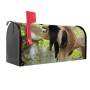 Schwarzer US Briefkasten mit Panda Motiv. Stahl, pulverbeschichtet, 48x22x16cm.