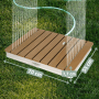 Eckige holz4home Gartendusche aus WPC mit Zubehör für Pool, Garten und Camping.