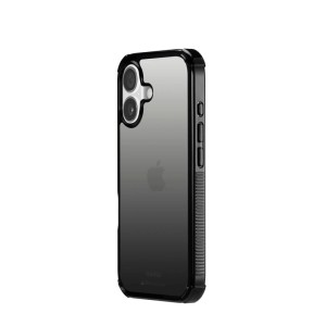 Schwarze, transparente Hama Handyhülle Extreme Protect für Apple iPhone 17 mit verstärkten Ecken und griffiger Seite.