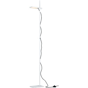 Weiße LED-Stehleuchte Book von Luce Design, 1-flammig, mit schwenkbarem Diffusor. Modern und platzsparend.
