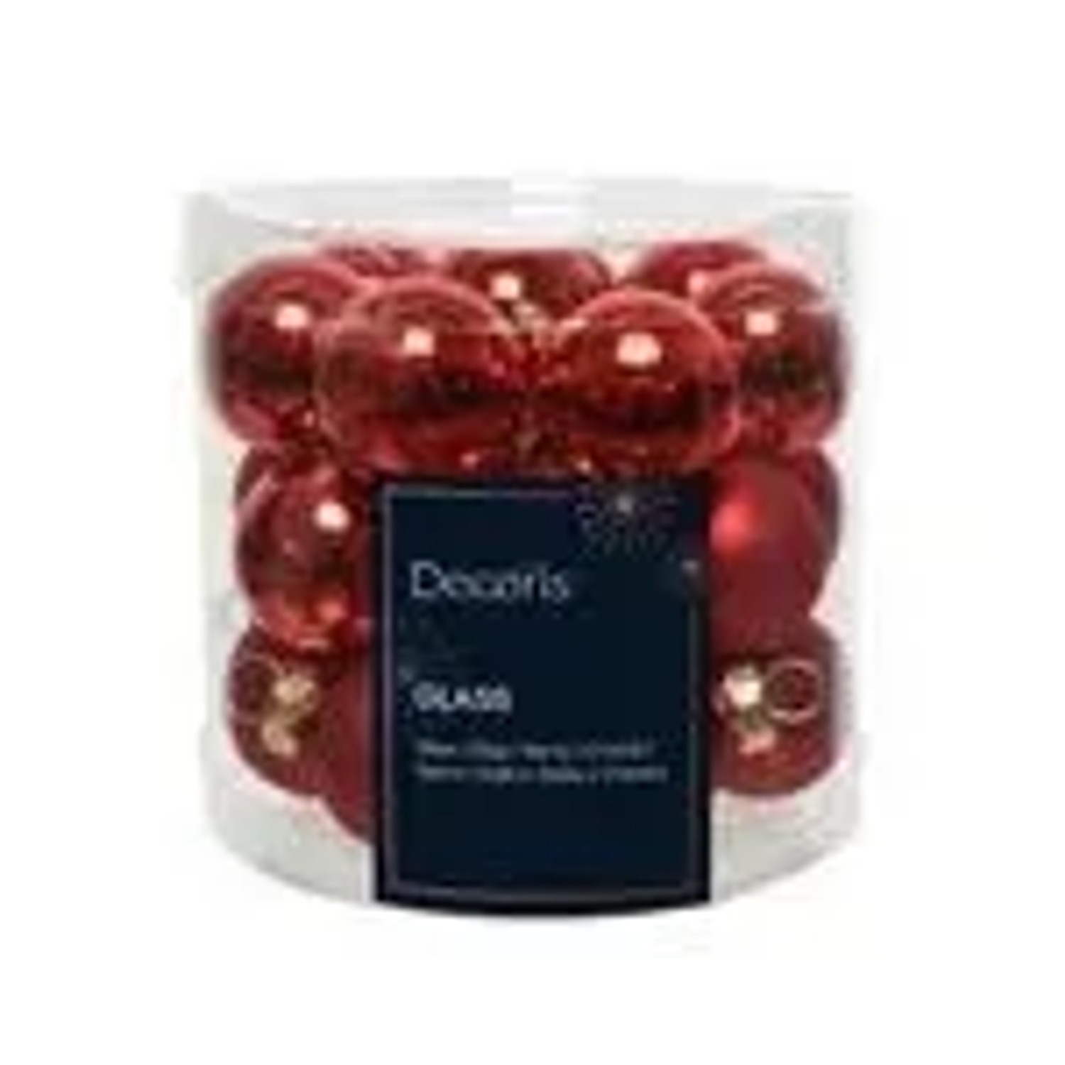 Thumbnail - Kaemingk Weihnachtsbaumkugeln Glas  2,5 cm 24 Stueck Rot Glanz Matt