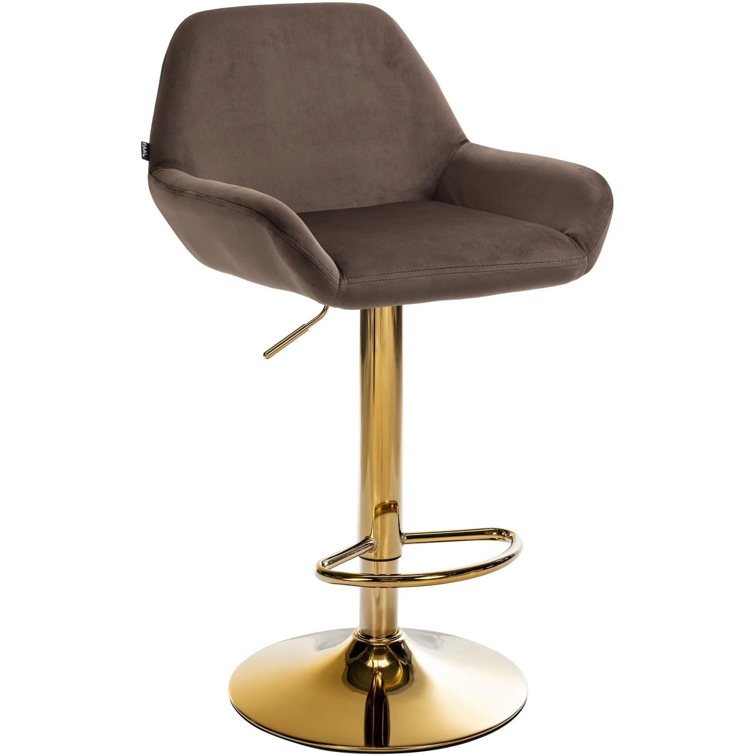 CLP Barhocker Braga Gold Samt Braun