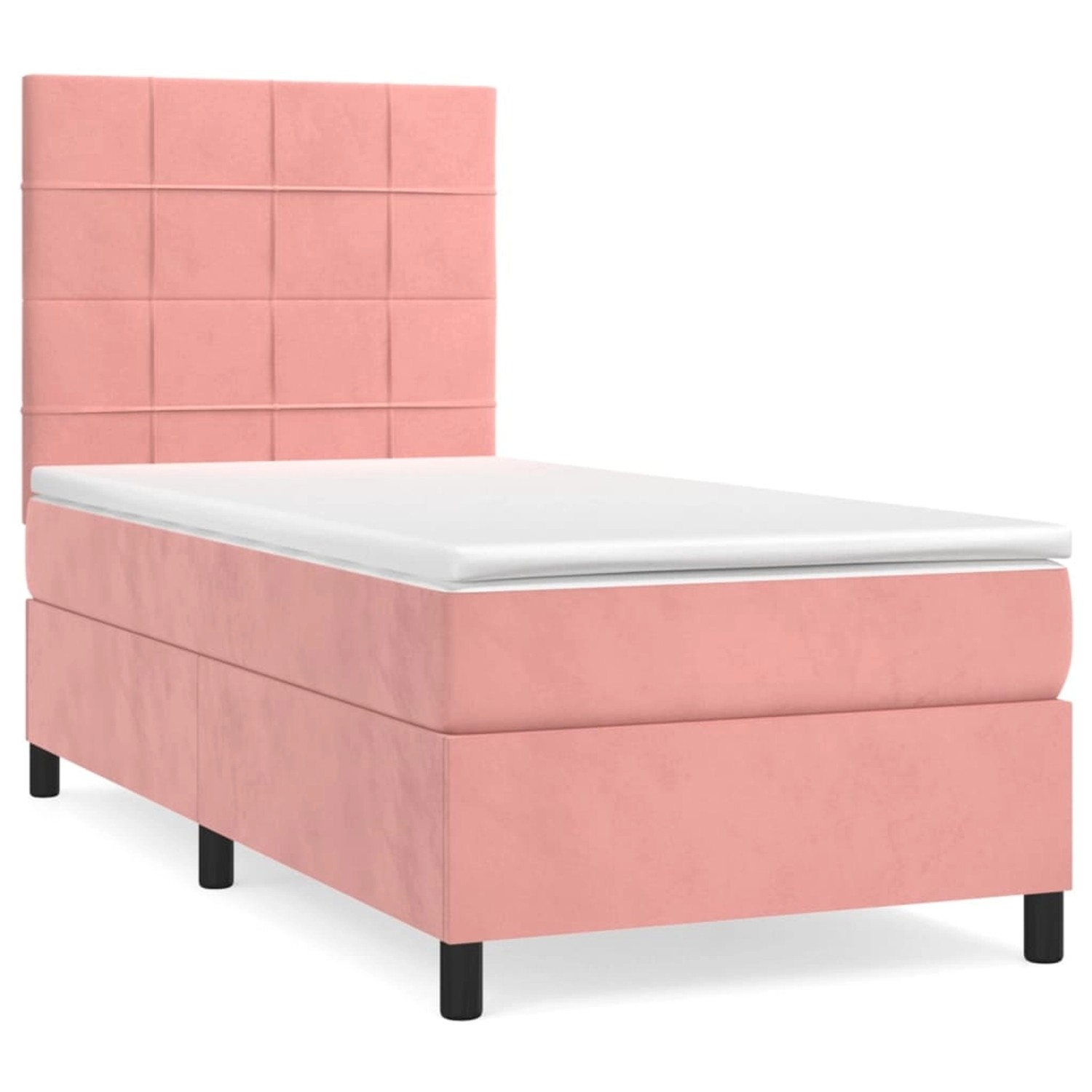 vidaXL Boxspringbett mit Matratze Rosa 100x200 cm Samt1466025 günstig online kaufen