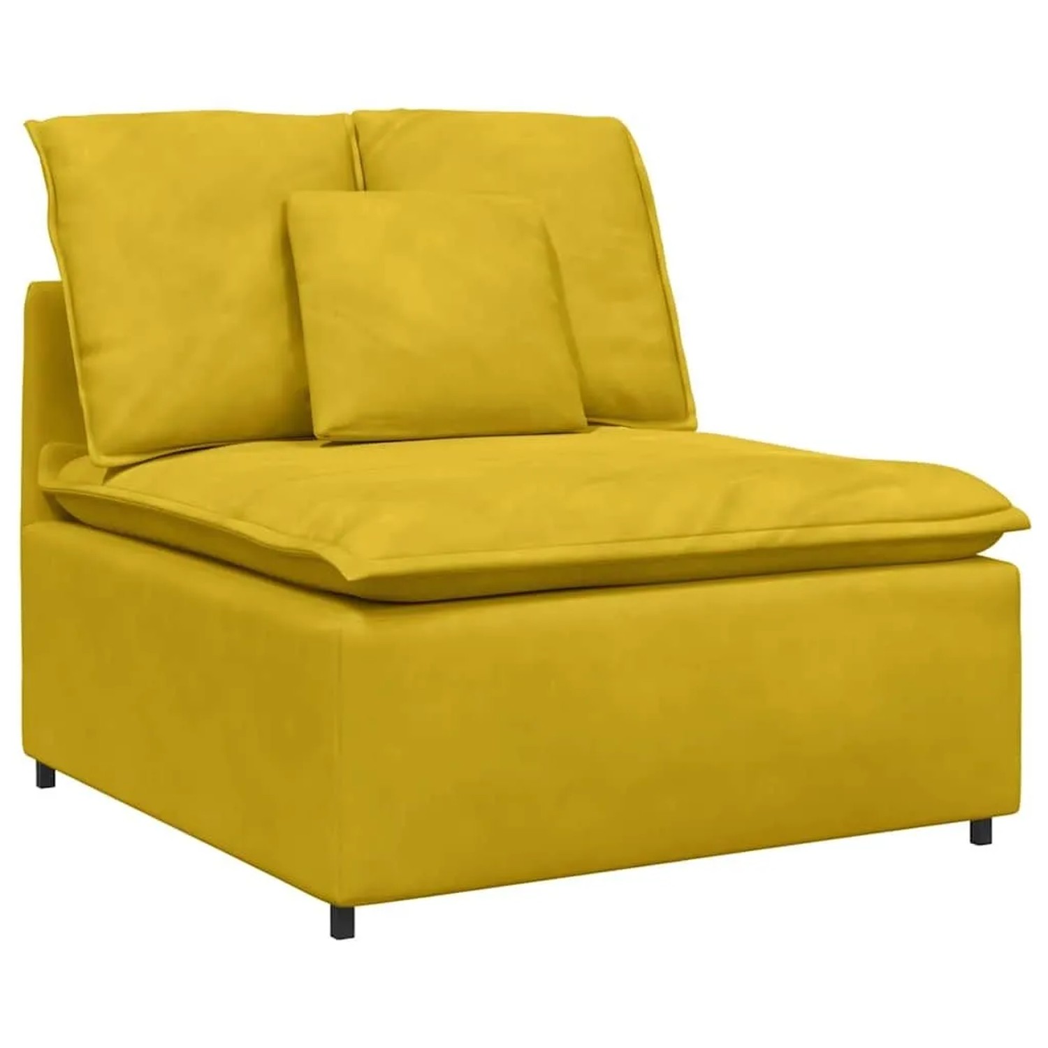 vidaXL Modulares Sofa Mittelmodul mit Kissen Gelb 100 cm 4104435