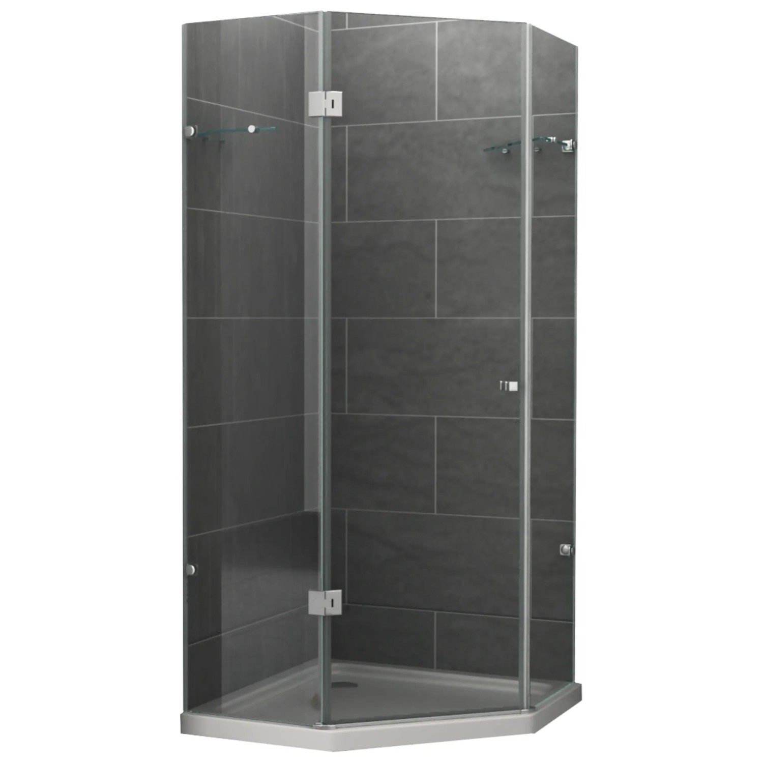 Dein Bau Projekt Duschkabine 5-Eck Klarglas 90 x 190 x 90 cm o. Wanne DIN Links
