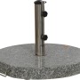 Siena Garden Schirmständer aus grauem Granit, Ø 50cm, mit Edelstahlrohr und Fixierschrauben.