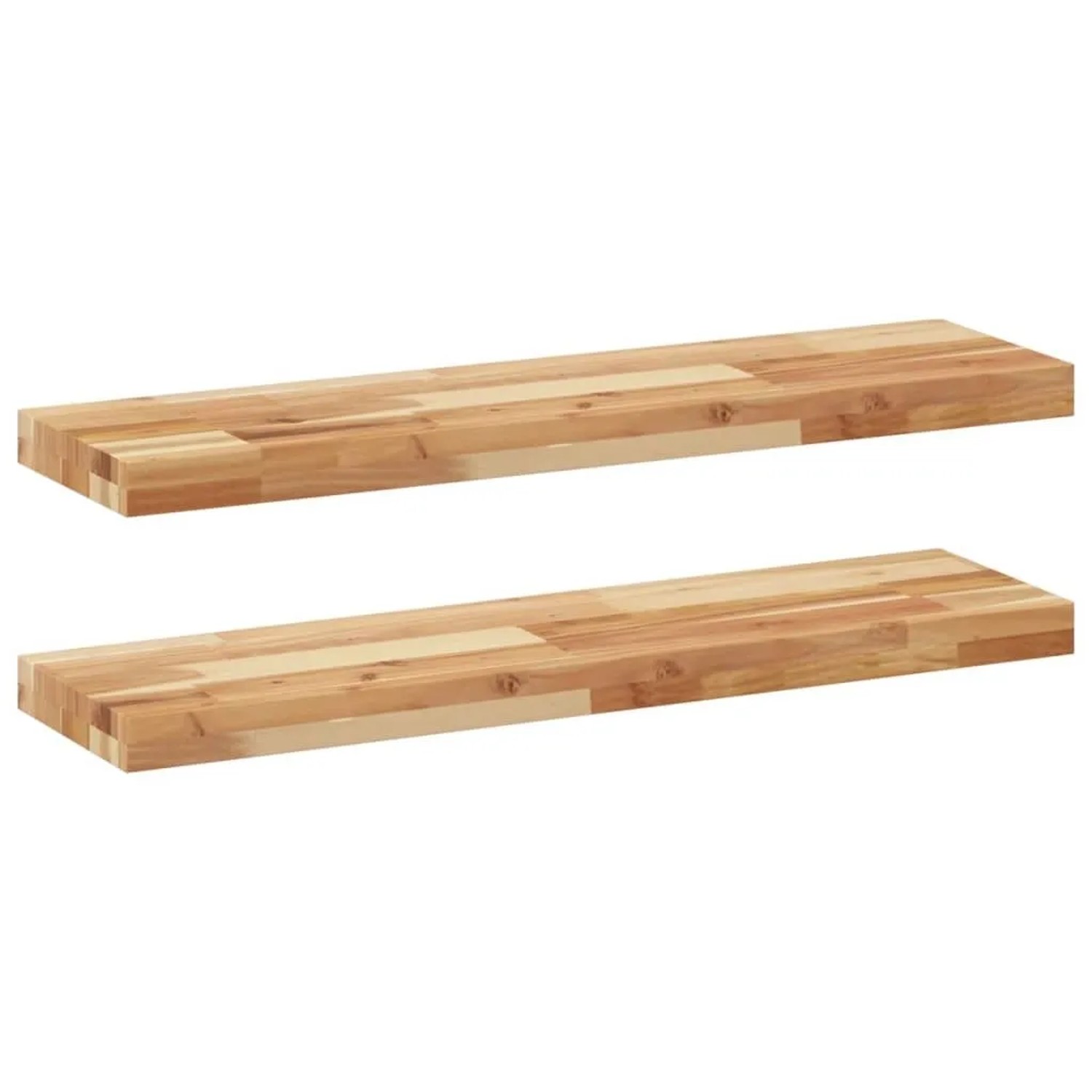 vidaXL Schweberegale 2 Stk 80x20x4 cm Massivholz Akazie Ölbehandelt 3279584