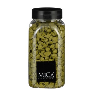 Mica Decorations Steine, grün, 7,5x7,5x16cm, im Kunststoffbehälter. Dekosteine für Vasen und Gärten.