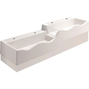 Geberit Bambini Spiel- und Waschlandschaft 180 cm, Handwaschbecken mit 4 Becken links, für Kindergärten und Schulen.