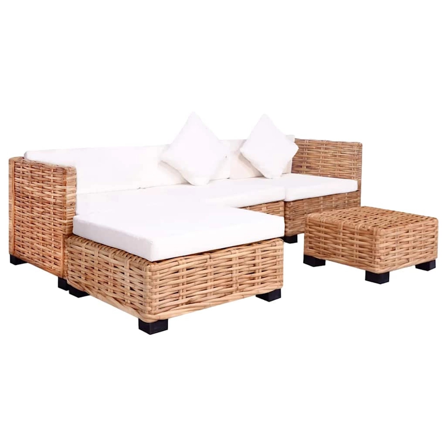 vidaXL Sofagarnitur 14-Tlg Natürliches Rattan 244626
