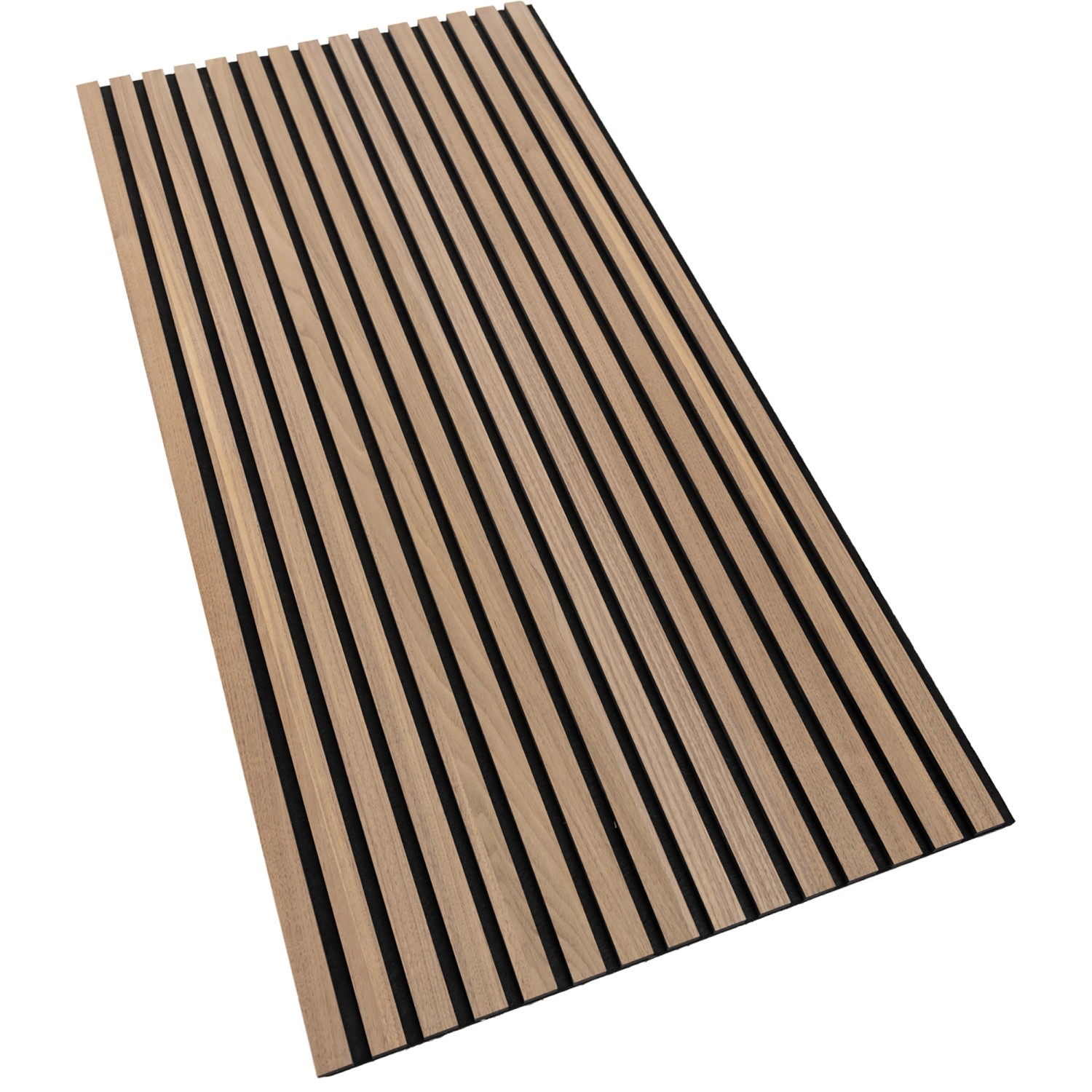 Akustikpaneel Wandverkleidung Walnuss MDF Schwarz Akustikfilz Schwarz 119,8 cm