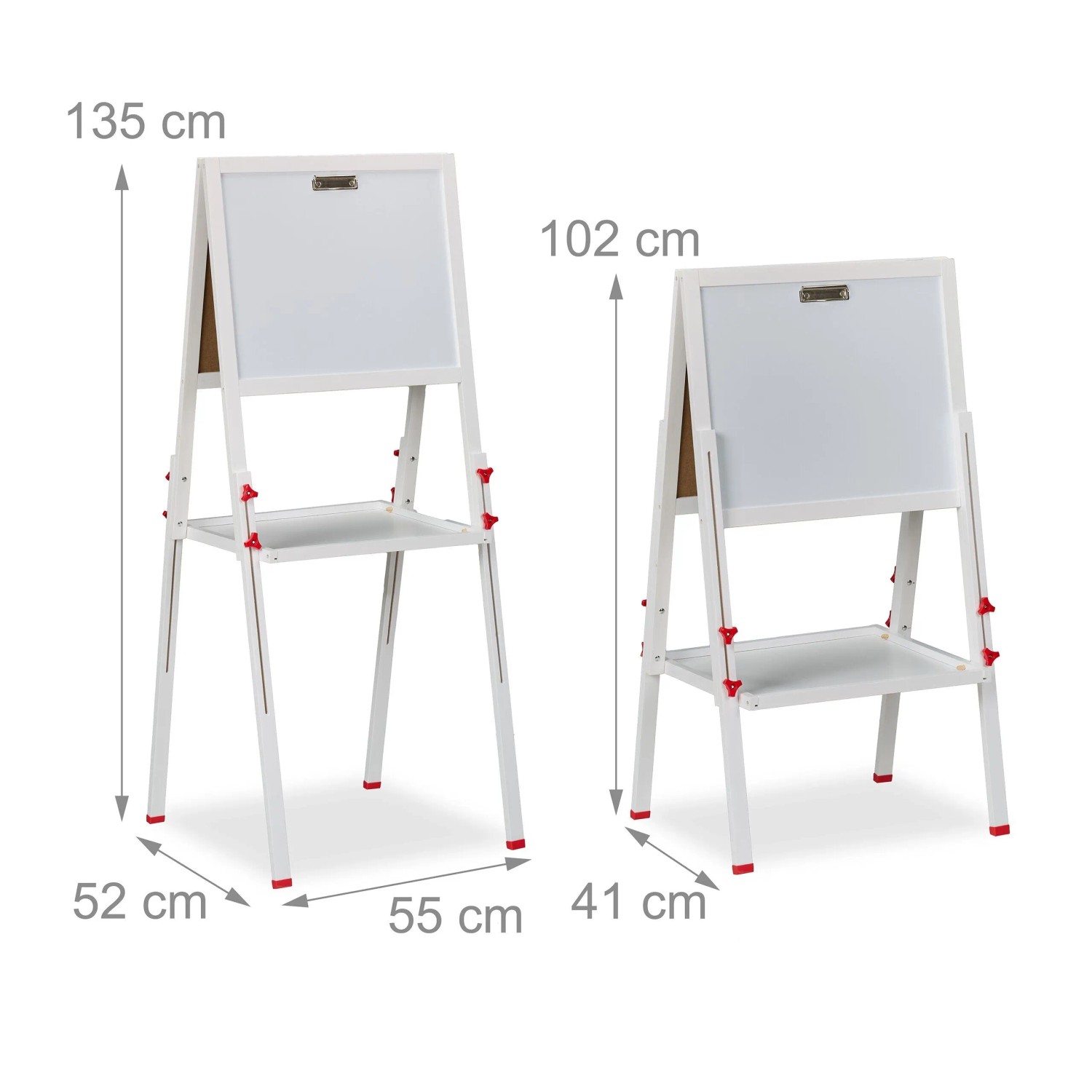 Relaxdays Kinderstandtafel Whiteboard Kiefernholz MDF Weiß Grün Magnetisch Höhenverstellbar 135 cm x 55 cm x 52 cm 3,9 kg_4