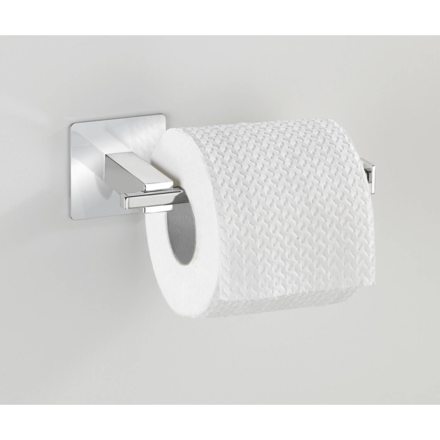 Wenko Turbo-Loc Edelstahl Toilettenpapierhalter ohne Deckel Quadro  16.5 x 6.5 x