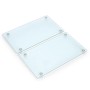 Zeller Glasschneideplatten-Set, 2 transparente Glasbretter mit Füßen.