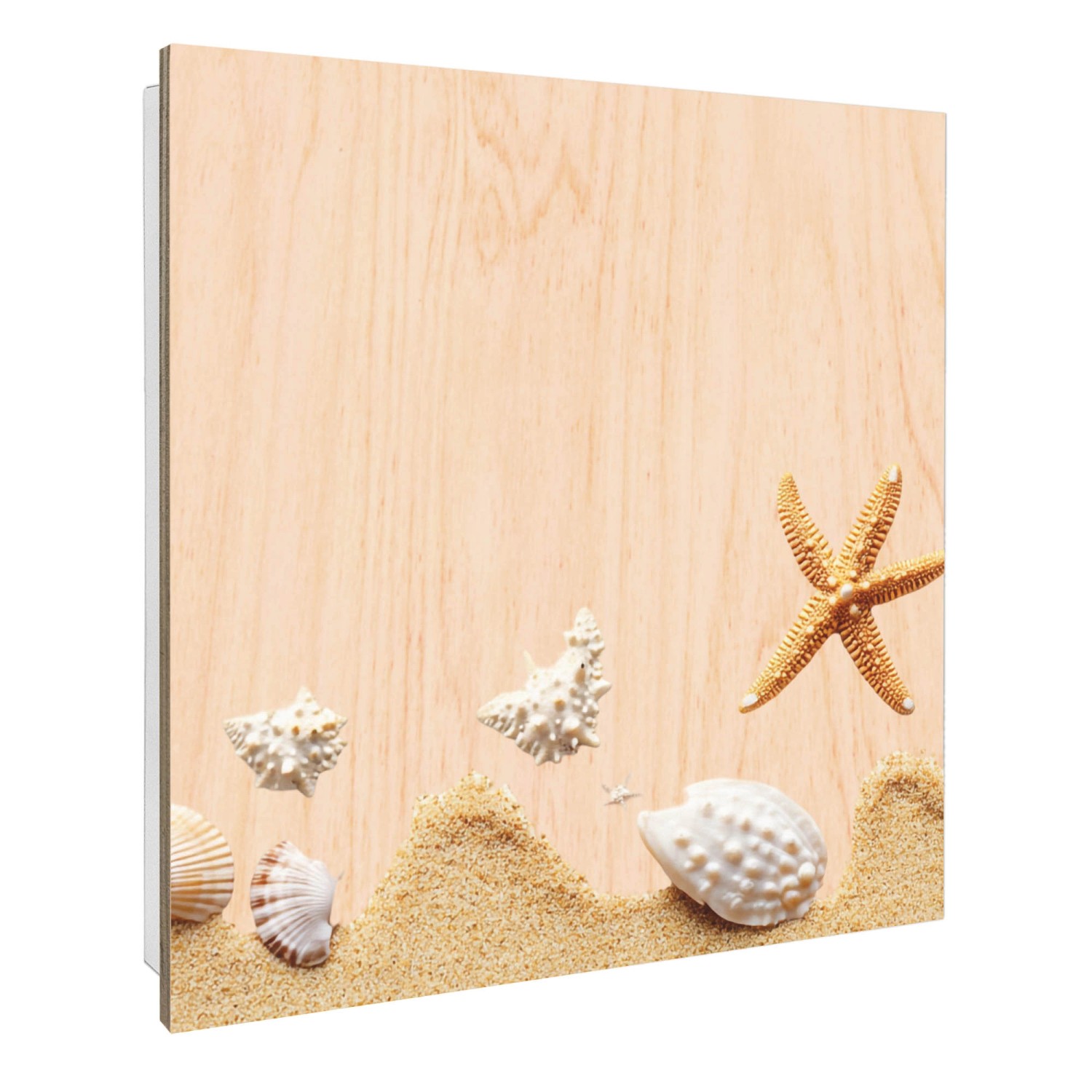 Banjado Großer Schlüsselbox Holz 30x30cm Weiß Scharnier Rechts 50 Haken Sch günstig online kaufen