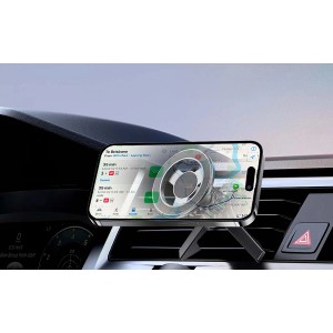 Technaxx KFZ-Lüftungshalterung magnetisch mit Smartphone am Lüftungsgitter.