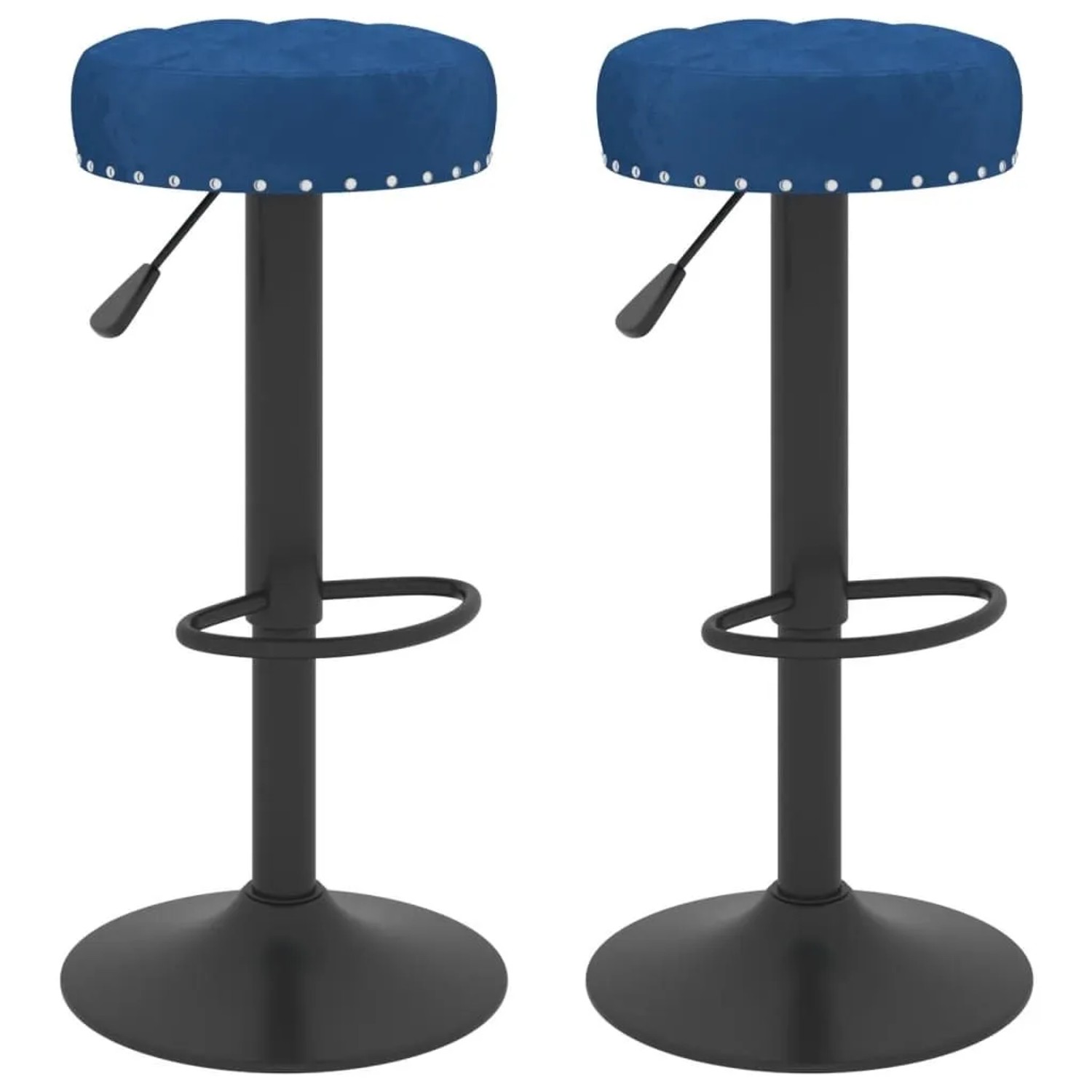 vidaXL Barhocker 2 Stk Blau Samt 332999