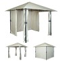 MCW Pergola J63 Creme-Beige mit Dach und Seitenwänden für Terrasse & Garten.