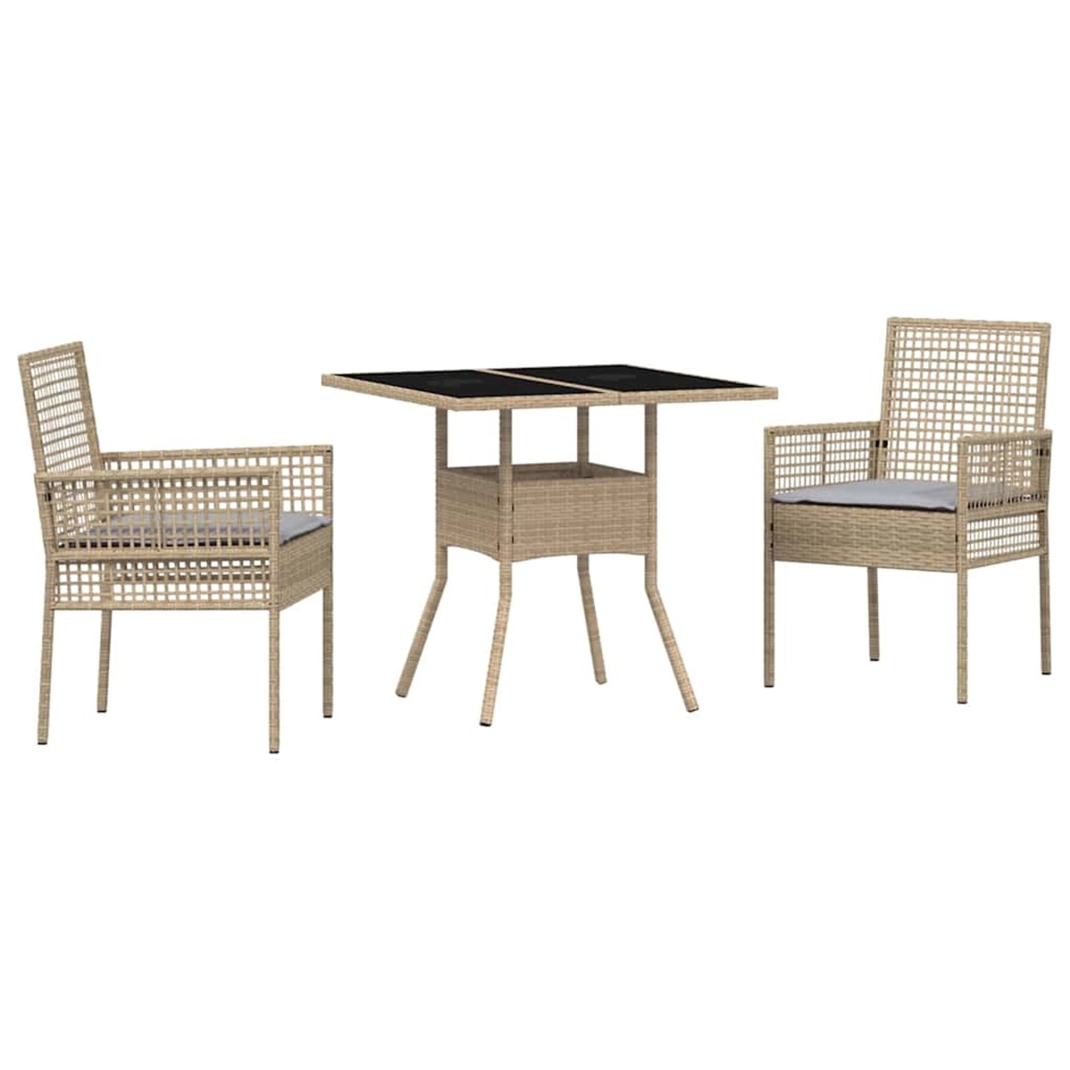 vidaXL Garten Essgruppe 3-Tlg Beige Poly Rattan 3334929 günstig online kaufen