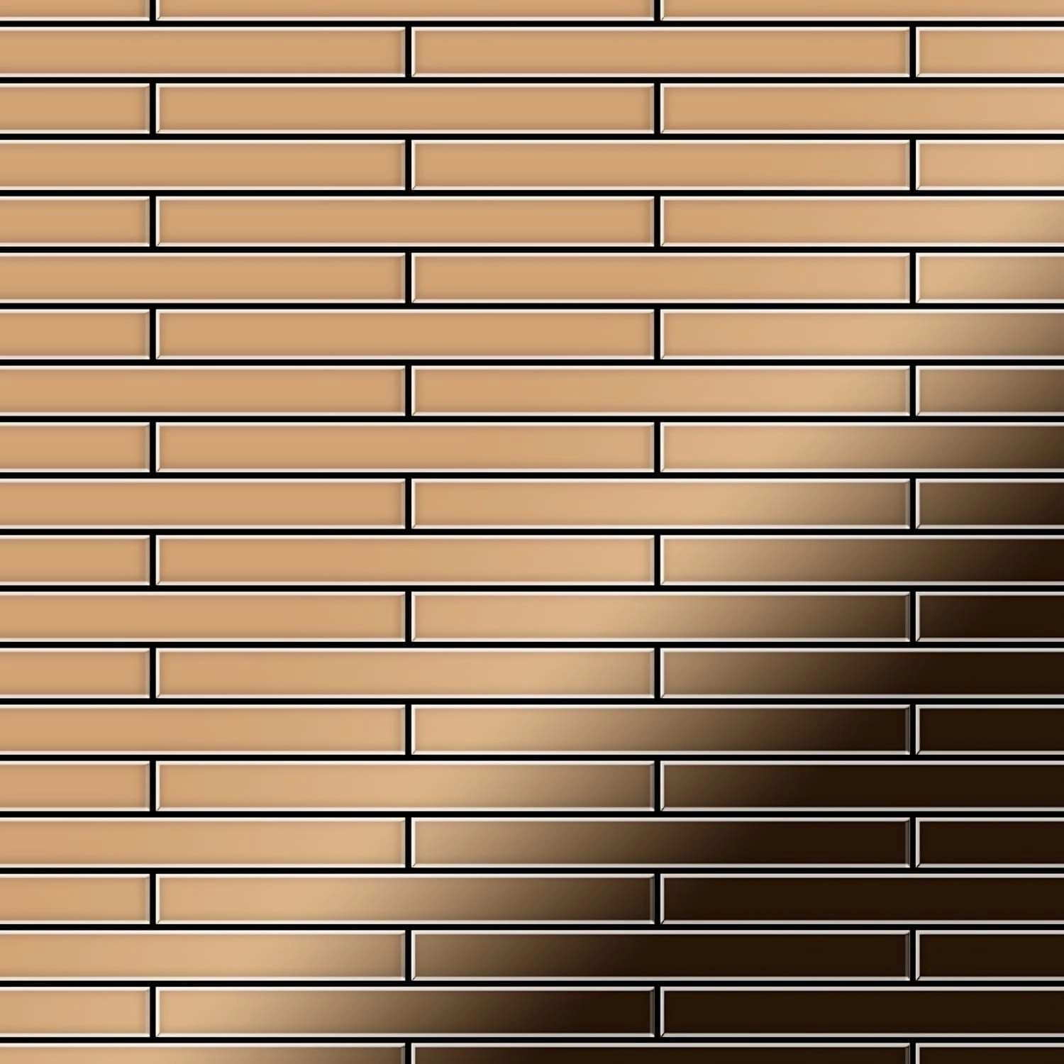 ALLOY Mosaik Fliese Massiv Metall Titan Hochglänzend Kupfer 1,6mm Stark Dee günstig online kaufen