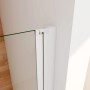 Detailaufnahme: Mattgraue AICA Doppeltür Dusche mit Pendeltür und Sicherheitsglas.