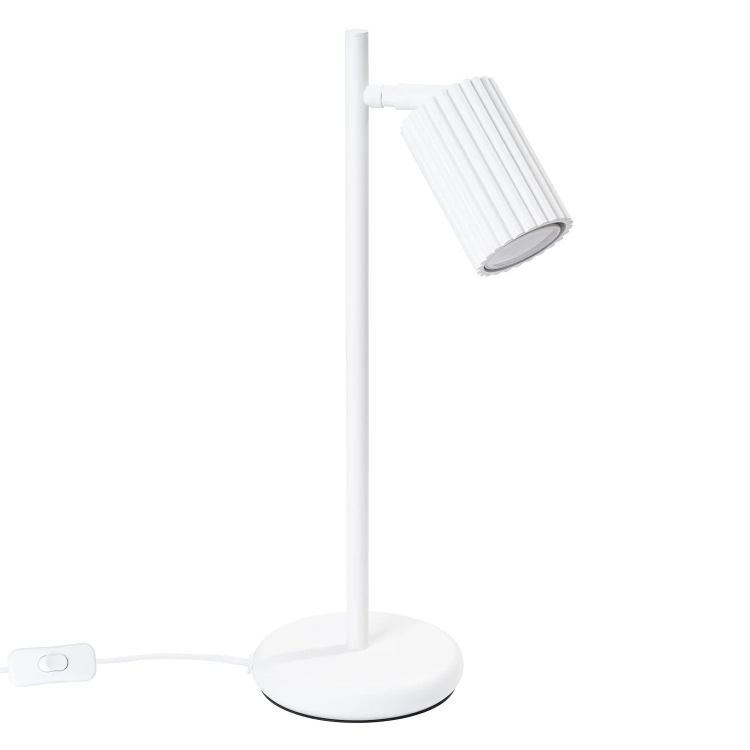 Licht-Erlebnisse Schreibtischlampe Weiß Schwenkbar 43 CM Aluminium GU10 Modern