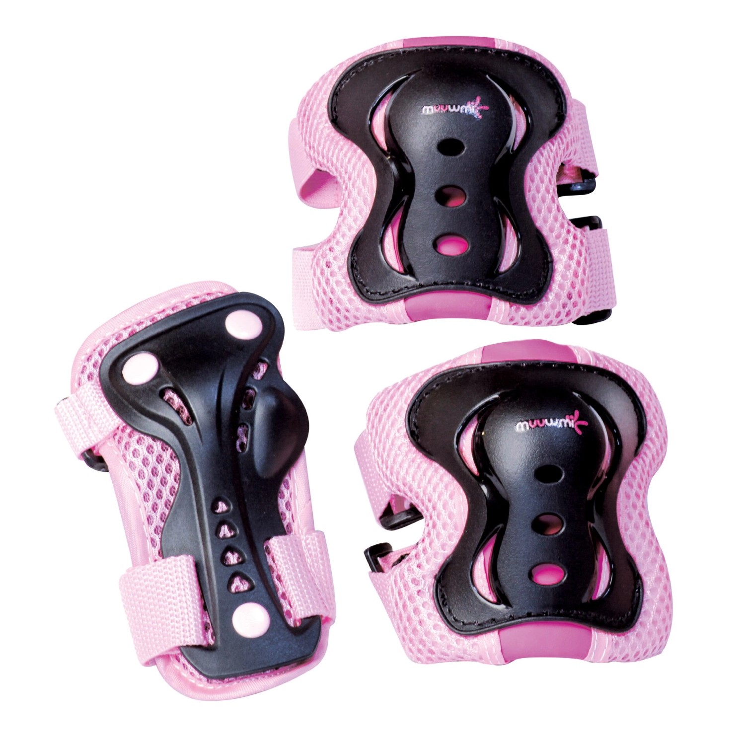 Muuwmi Protektoren-Set Pink Gr. XS Handgelenk- Knie- Ellenbogenschoner Anatomische Passform High Impact Kappe